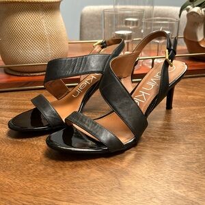 Calvin Klein black leather heels size 8